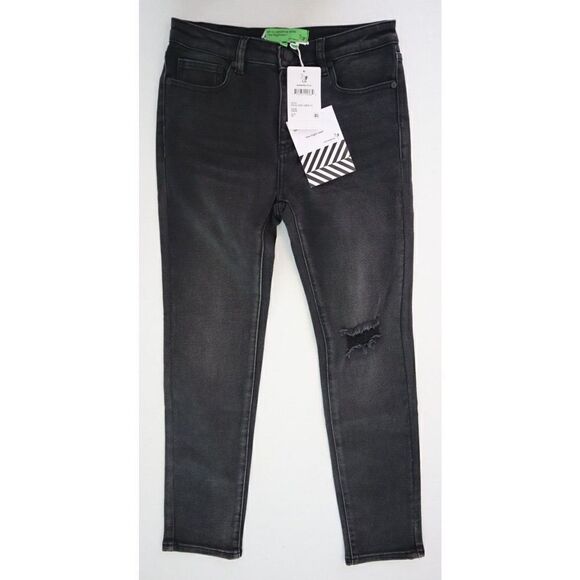 Free People x Sandrine Rose R1018-D104 Women Sz 26 Black Skinny Denim Jeans $175 - Picture 1 of 9